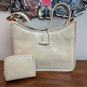 Cole Haan Leather Handbag and Wallet Vintage in Beige